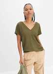 B.P.C khaki t-shirt oversize z krepy r.40/42