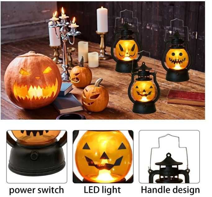 Zestaw 3 latarni/lampionów na Halloween w kształcie dyni