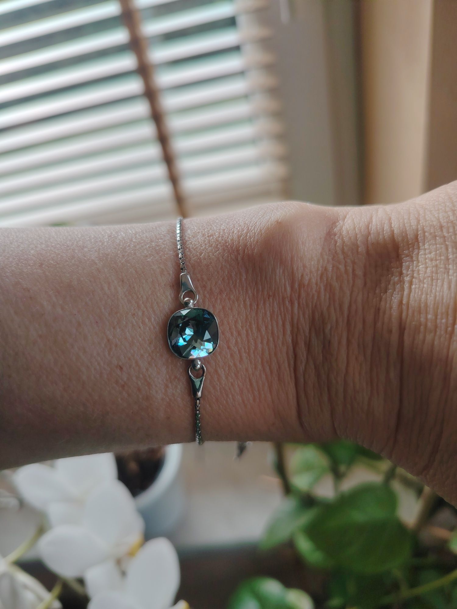 Bransoletka Spark Silver Denim Blue Swarovski regulowana