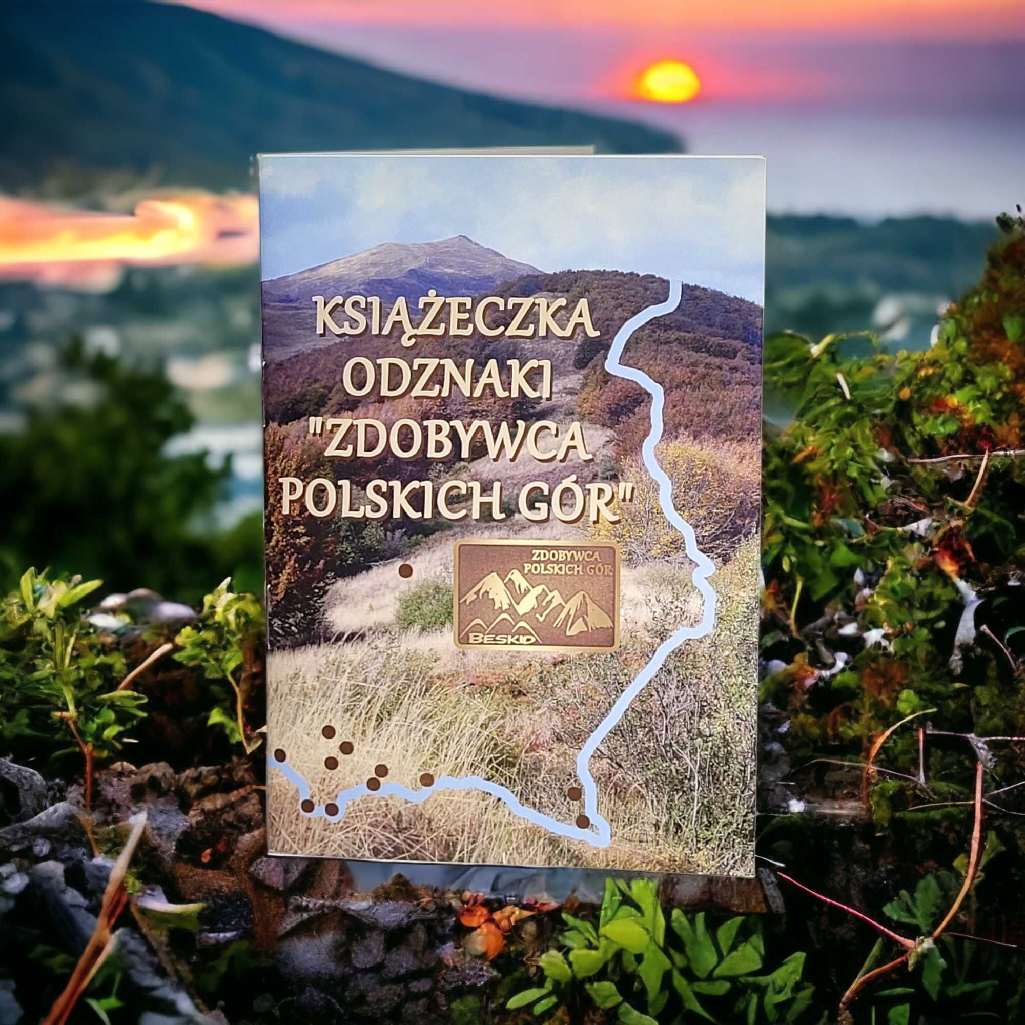 ZESTAW 2 SZTUK Książeczka Zdobywca Polskich Gór na pieczątki odznaka