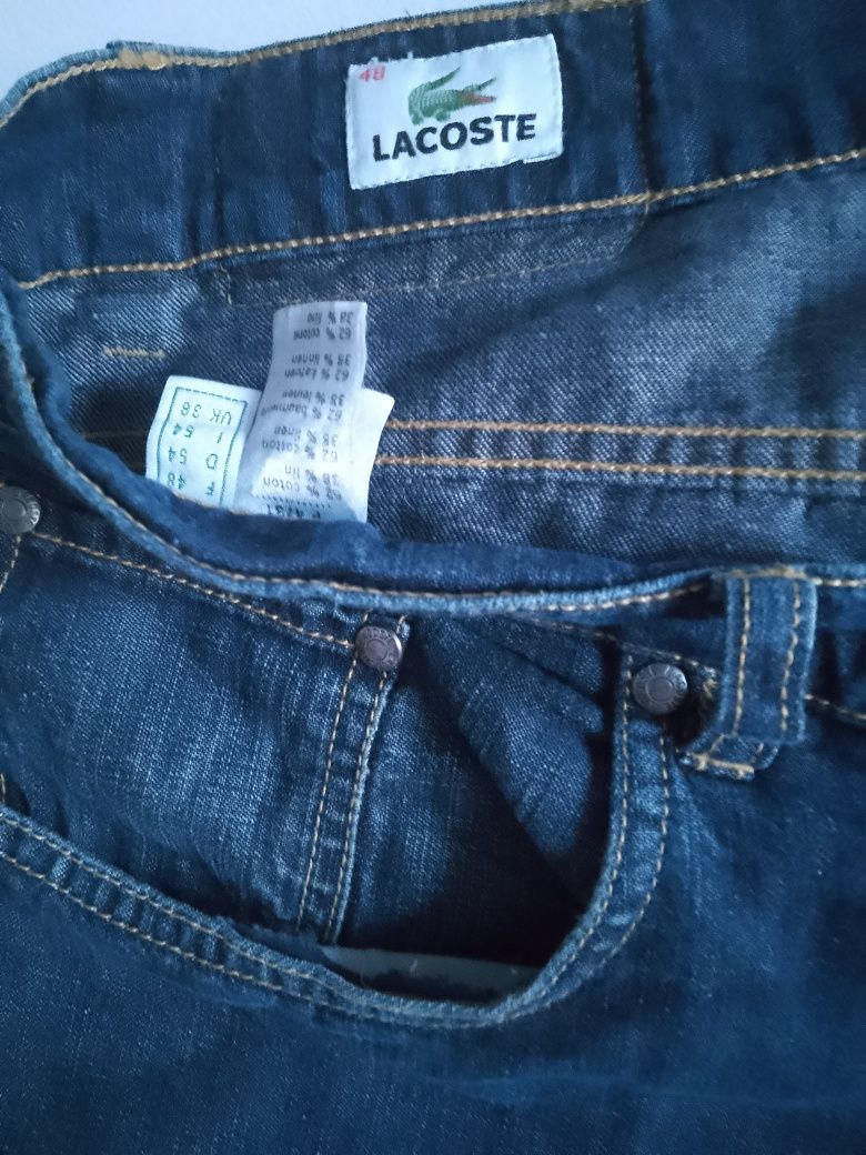 Spodnie męskie jeans LACOSTE duże pas 100 cm