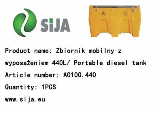 zbiornik mobilny Diesel ON 440L kompletny zestaw NOWY GWARANCJA