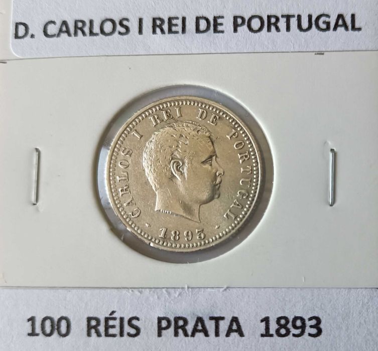 100 Réis ou 1 Tostão 1983 do Monarca  Português D. Carlos I  * prata *
