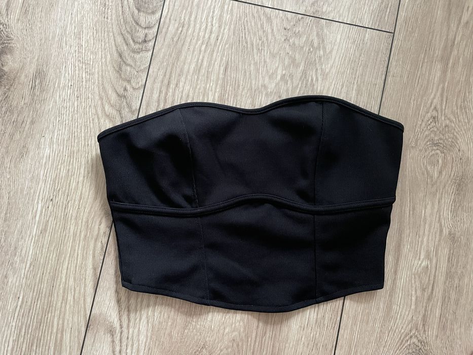 Czarny crop top * H&M * S