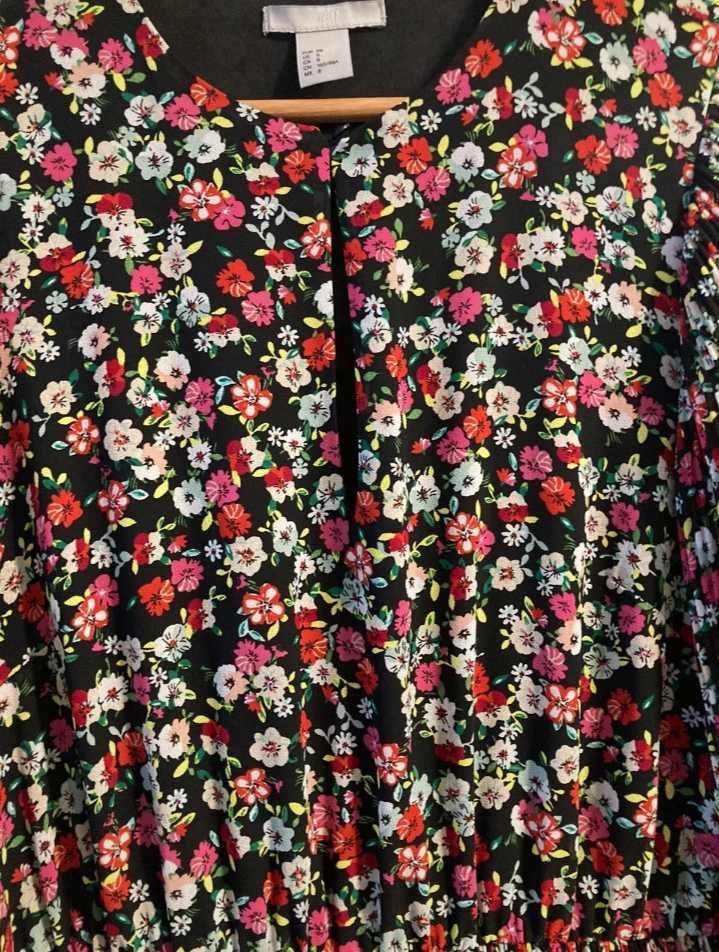 H&M sliczna zwiewna szyfonowa kwiecista sukienka 38
