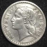 Монета 5 франков 1945 год