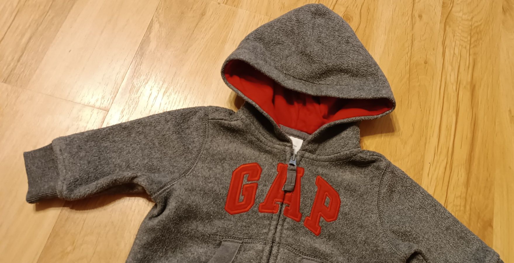 GAP baby 68 bluza rozpinana z kapturem szara dla chłopca 3-6 m