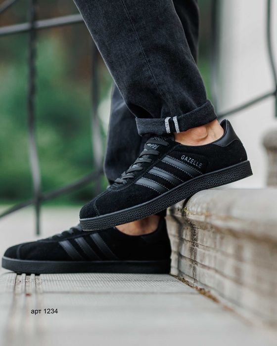 Кросівки чоловічі 42-46 Adidas Gazelle Black / Кроссовки адидас газели