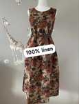 Nowa letnia lniana sukienka midi sukienka z lnu boho