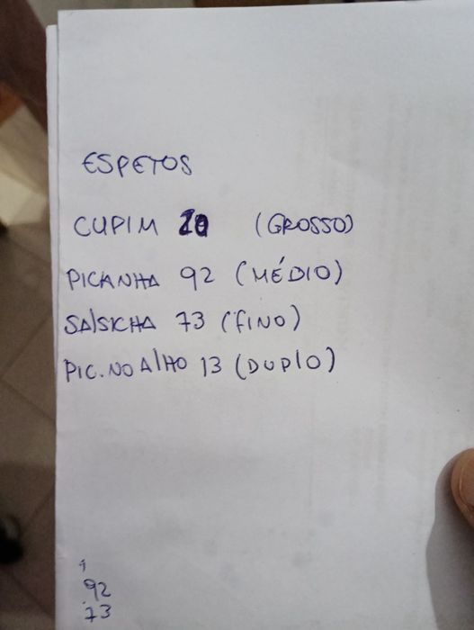 Espetos 0,48cm profissional