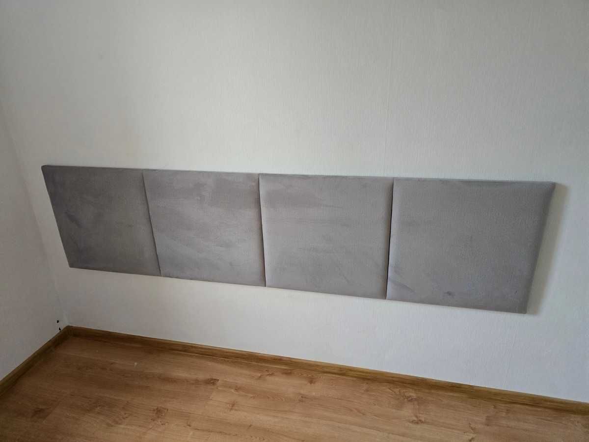 Zagłówek, wezgłowie, panel ścienny tapicerowany 50x200cm szary 2 szt.