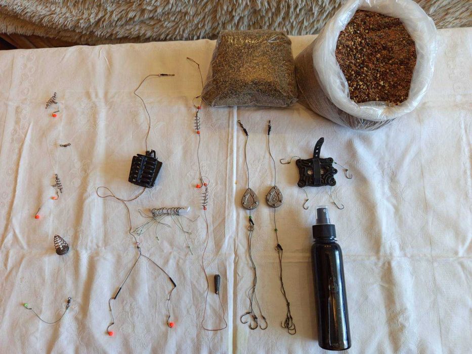 Один Лот 6штМонтажів+10штук Повідків з шнура+750грам Прикормки+Меляса!