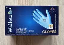 Rekawice nitrylowe bezpudrowe Walletz4U Sapphire - rozmiar S