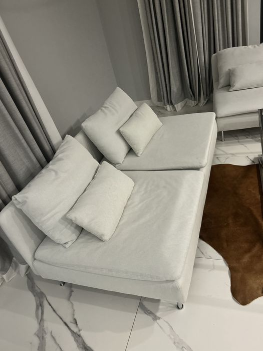 Ikea soderhamn sofa kanapa sekcja dwuosobowa i jednoosobowa bialy