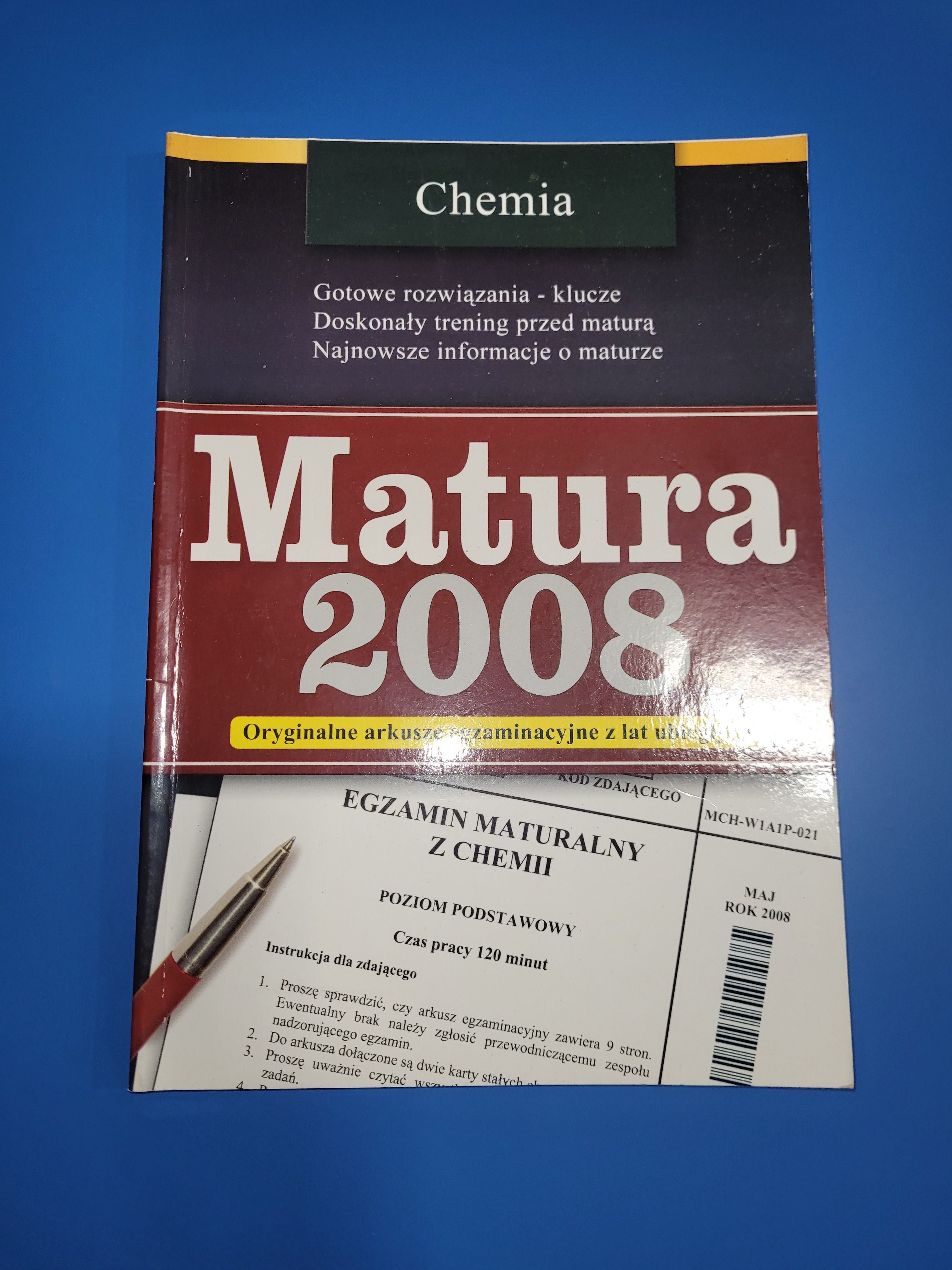Matura 2008 Chemia arkusze z lat ubiegłych z rozwiązaniami.