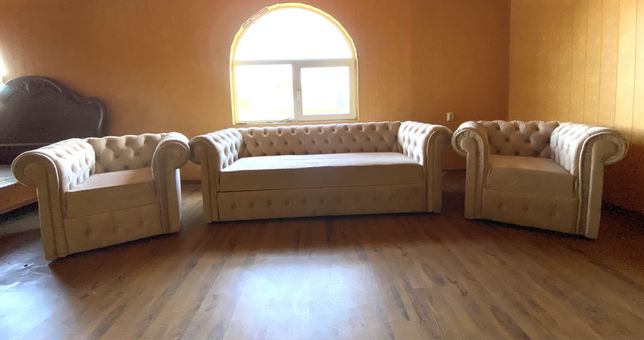Диван Честер і два крісла,диван и два крисла,меблі для вітальні