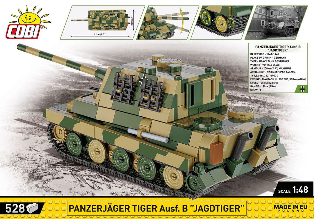 Klocki Cobi 2733 czołg Panzerjäger Tiger Ausf.B Jagdtiger