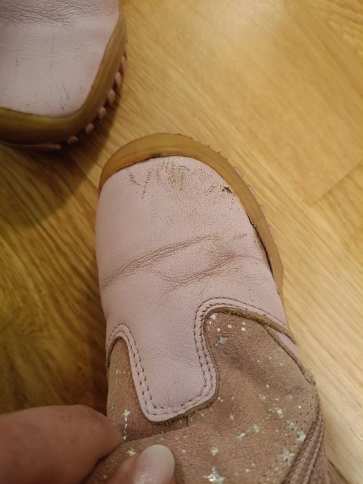 Skórzane buty zimowe kozaki ocieplane wełna 24 Bartek