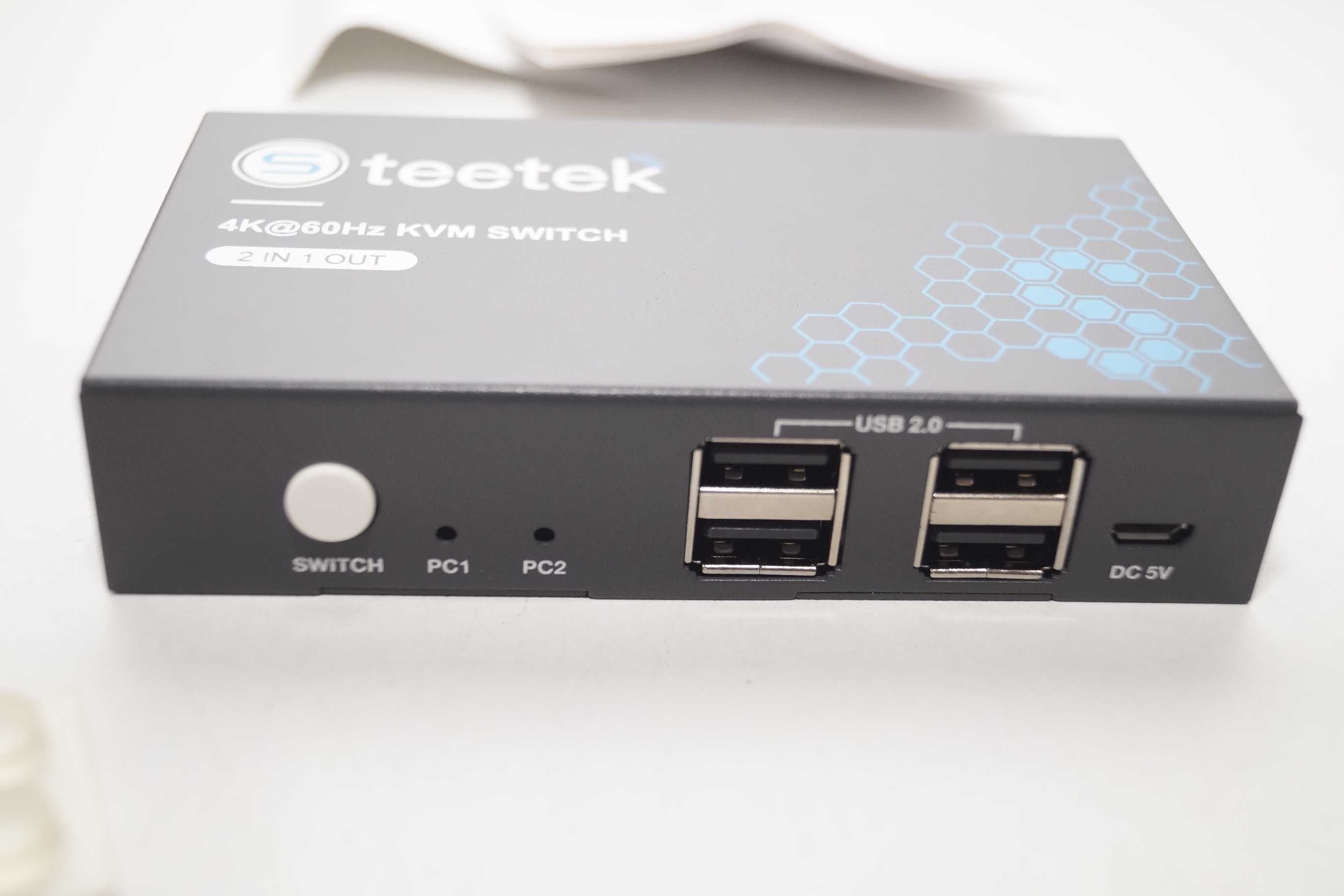 Steetek Przełącznik KVM USB HDMI 2 Port 4K 60Hz SWITCH 2w1 OUT