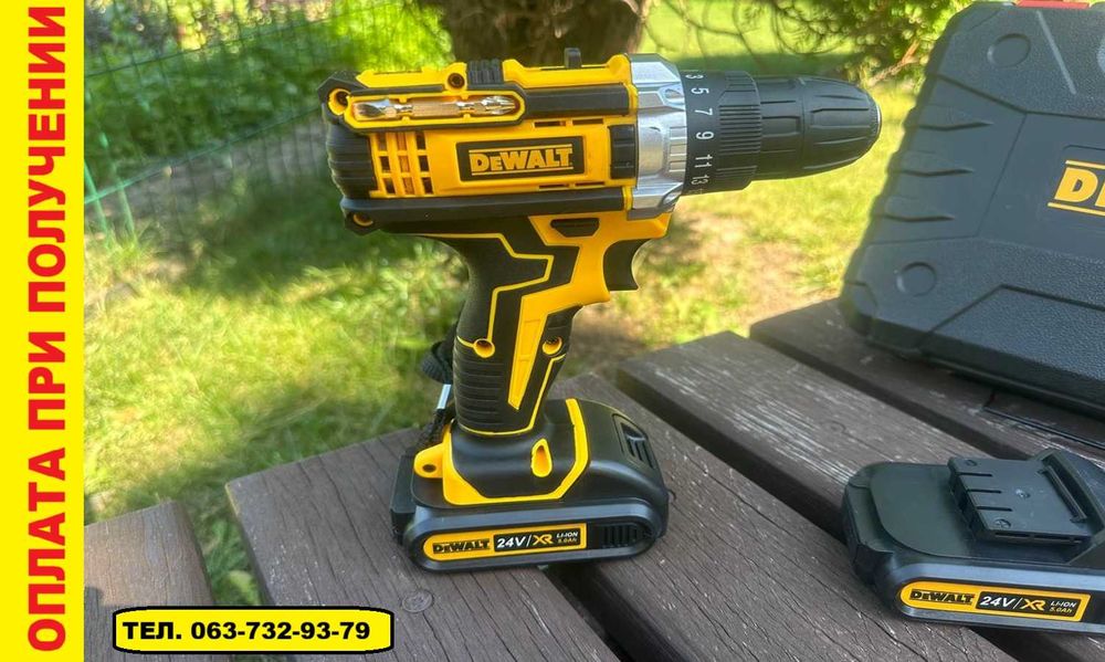 ‼️ Ударный шуруповёрт DeWalt 24v. 2️⃣ аккумулятора. Шурупокруп девольт