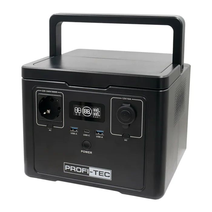 Портативна зарядна станція PROFI-TEC PPS600 LiFePO₄ (600 Вт, батарея 5