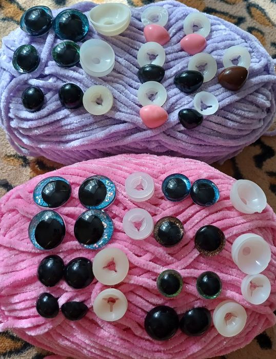 Фурнітура для в'язаних іграшок, очі, носики