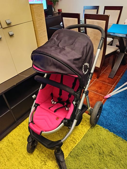 Carrinho e ovo com isofix rosa