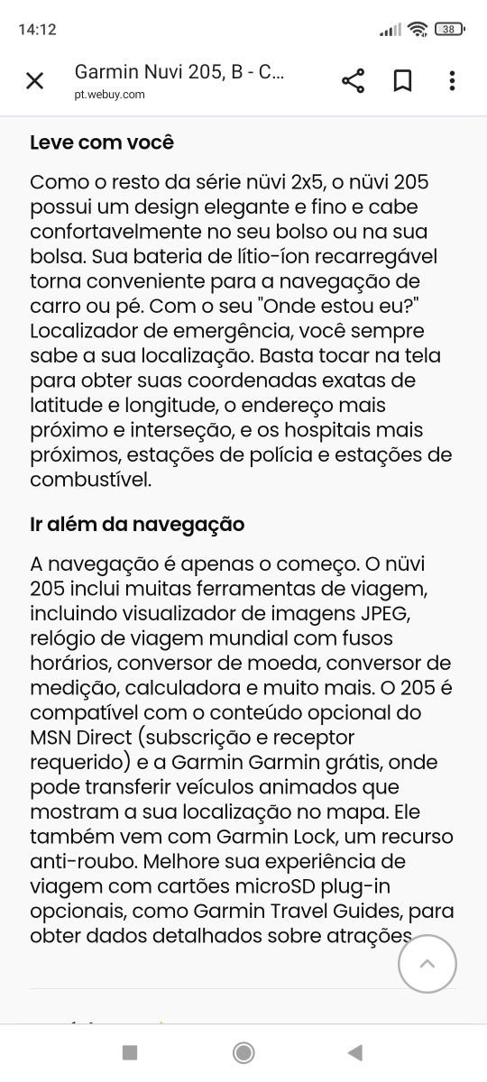 GPS Garmin nuvi 205