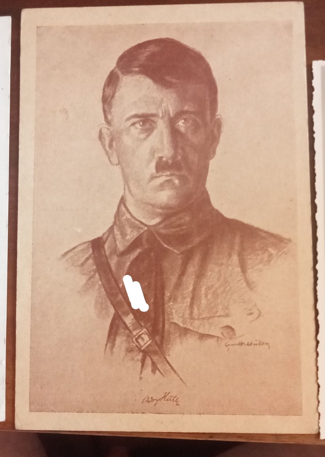 Stara Pocztówka Adolf Hitler i zdjęcie żołnierza Wehrmacht 2wś. Orygin