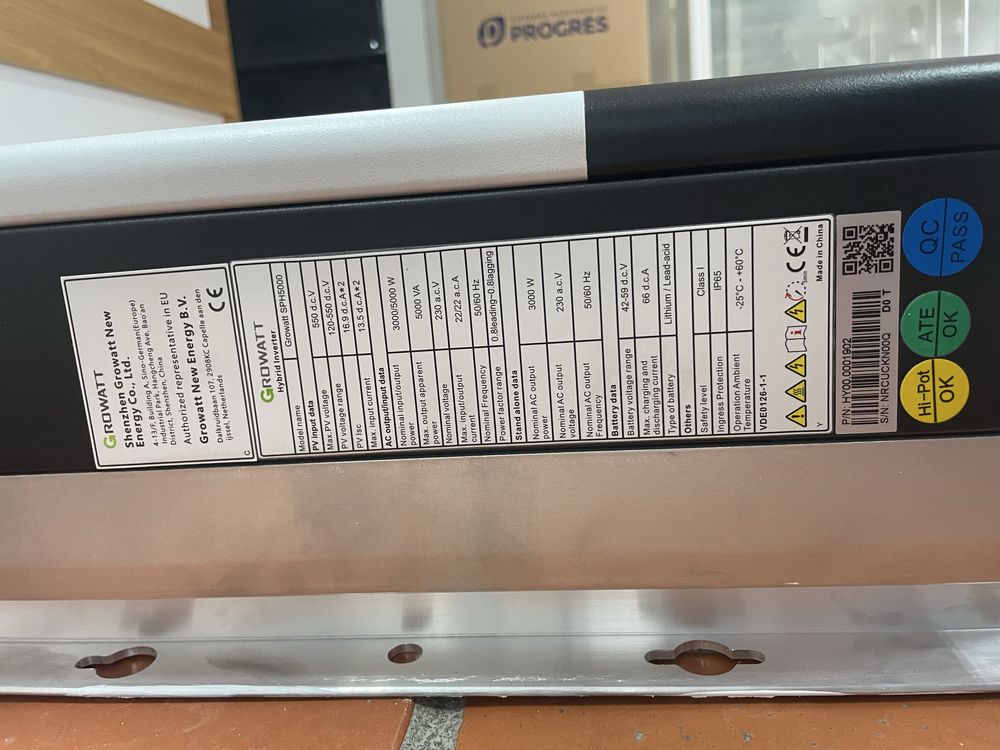Inversor Growatt SPH 5000, hibrido, monofasico