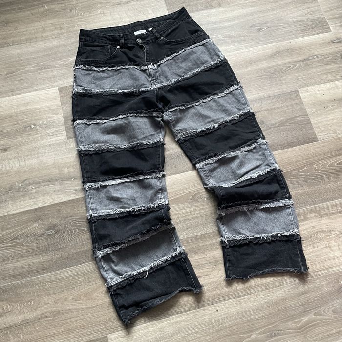 flared jeans ragged y2k sk8 drip drill джинси кльош флейред