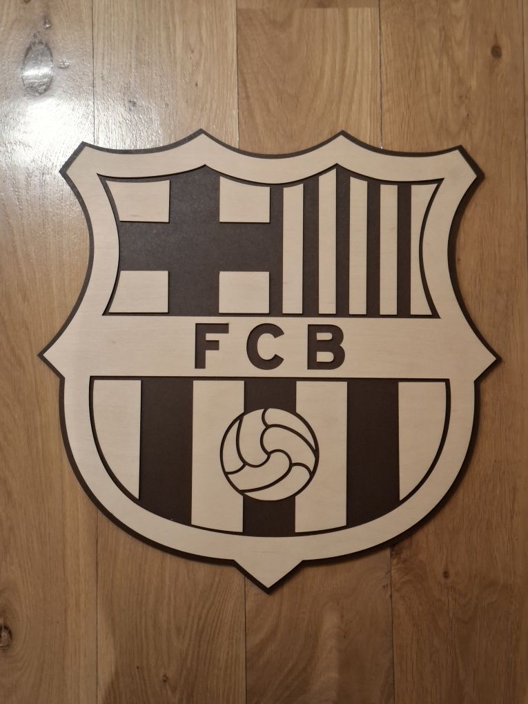 Drewniany herb FC Barcelona
