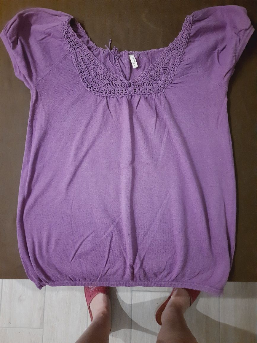 Fioletowy sweterek boho z Reserved, M