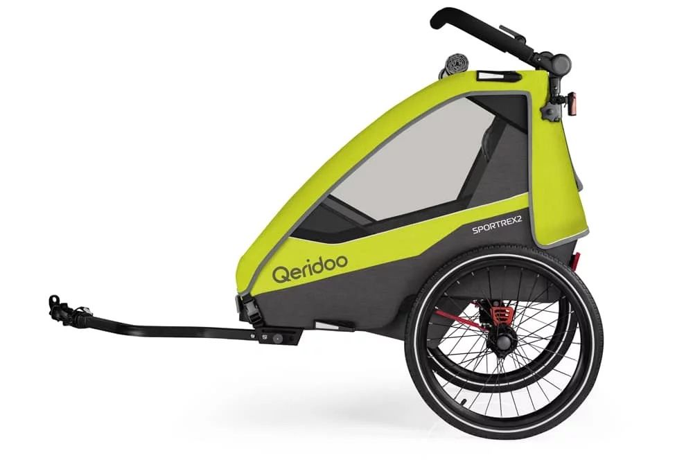 Qeridoo Sportrex 2 Lime Green wózek przyczepka rowerowa