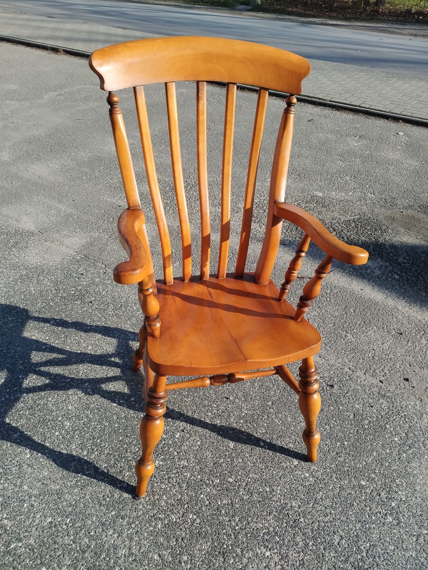 Fotel drewniany krzesło drewniane z podłokietnikami
