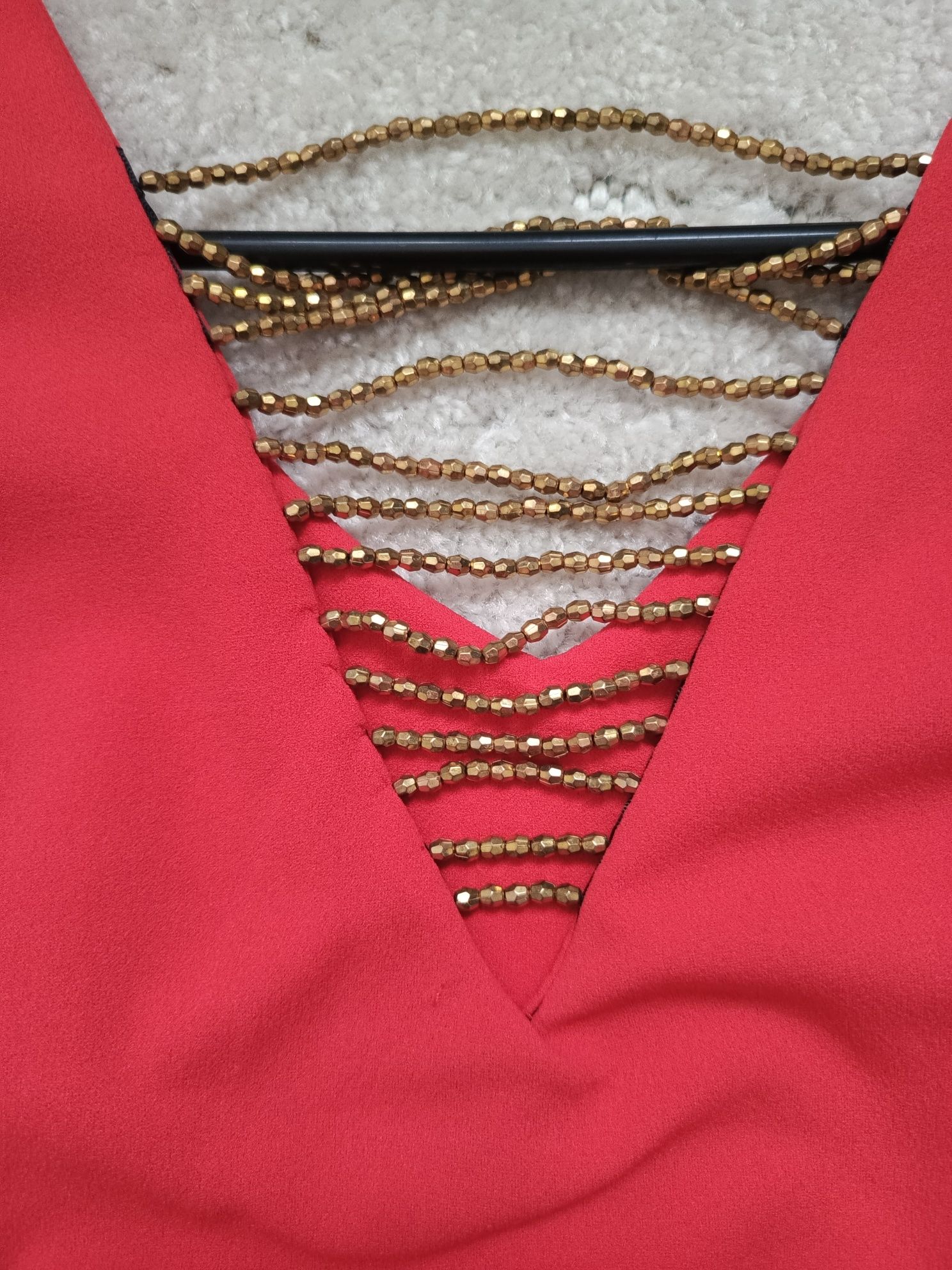 Elegancka sukienka Made in Italy, rozmiar S czerwone wesele walentynki