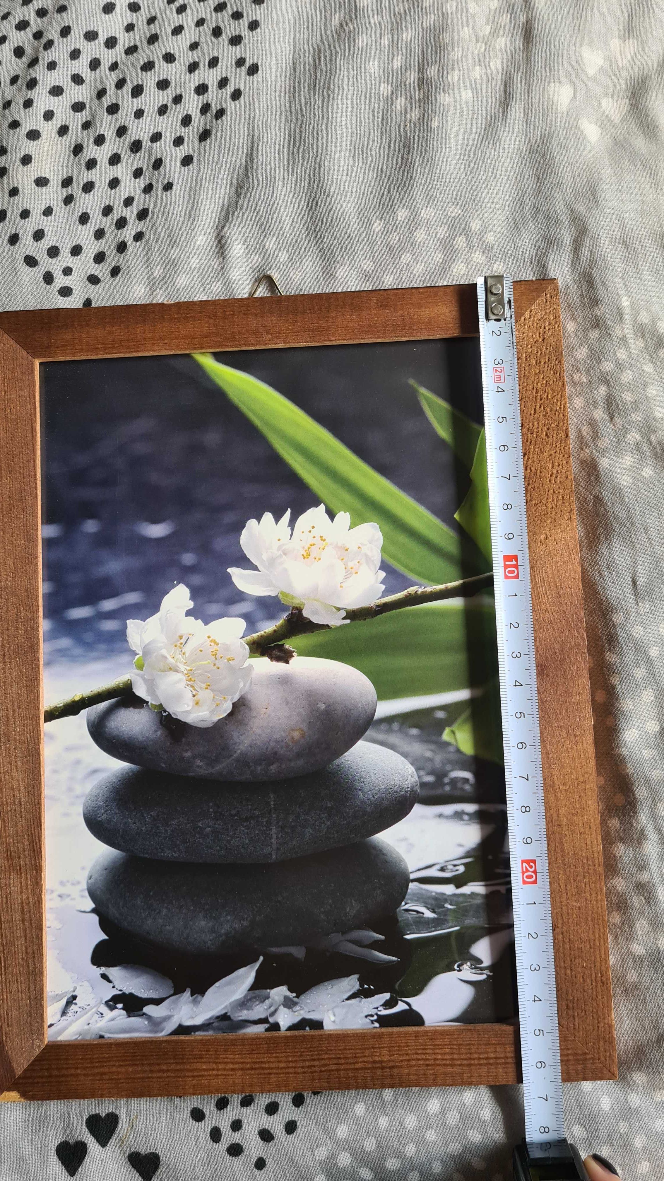 Obraz obrazek Japonia spokój kamienie kwiaty
