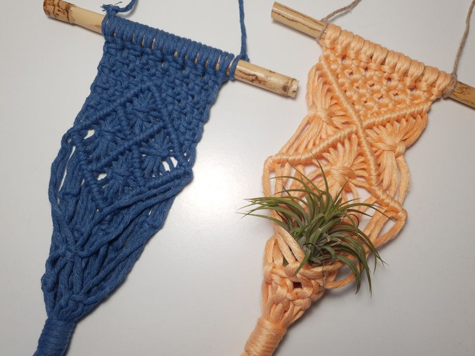 Mini suporte plantas aéreas macramé