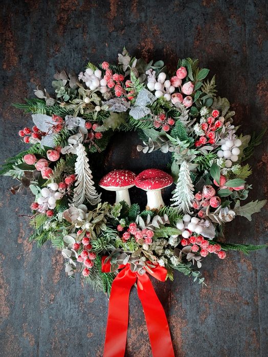 Wyjątkowy wianek świąteczny zimowy - Baśniowy Zimowy Las