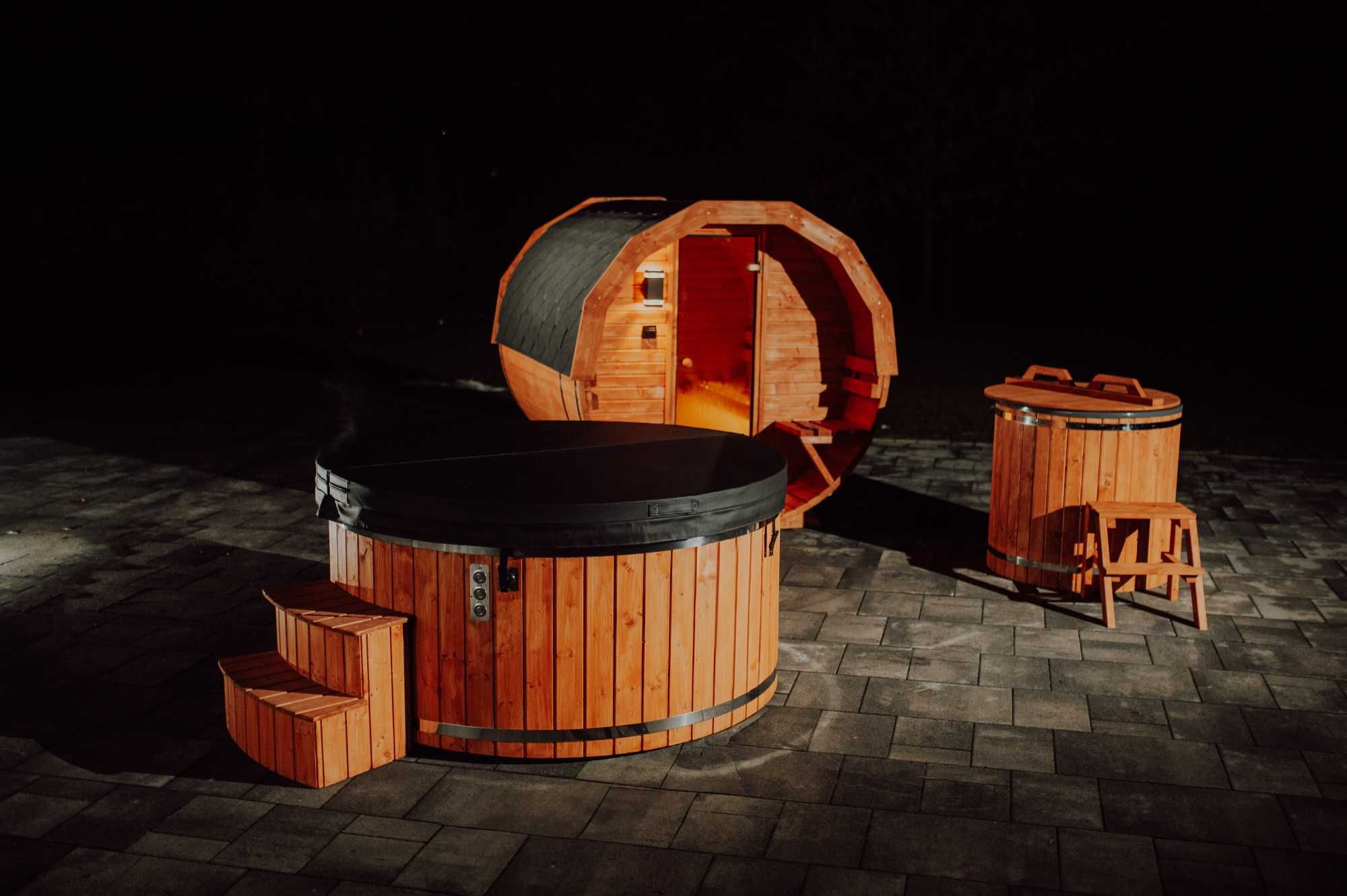 Balia ogrodowa Jacuzzi wanna z hydromasażem Bania piec 200 cm