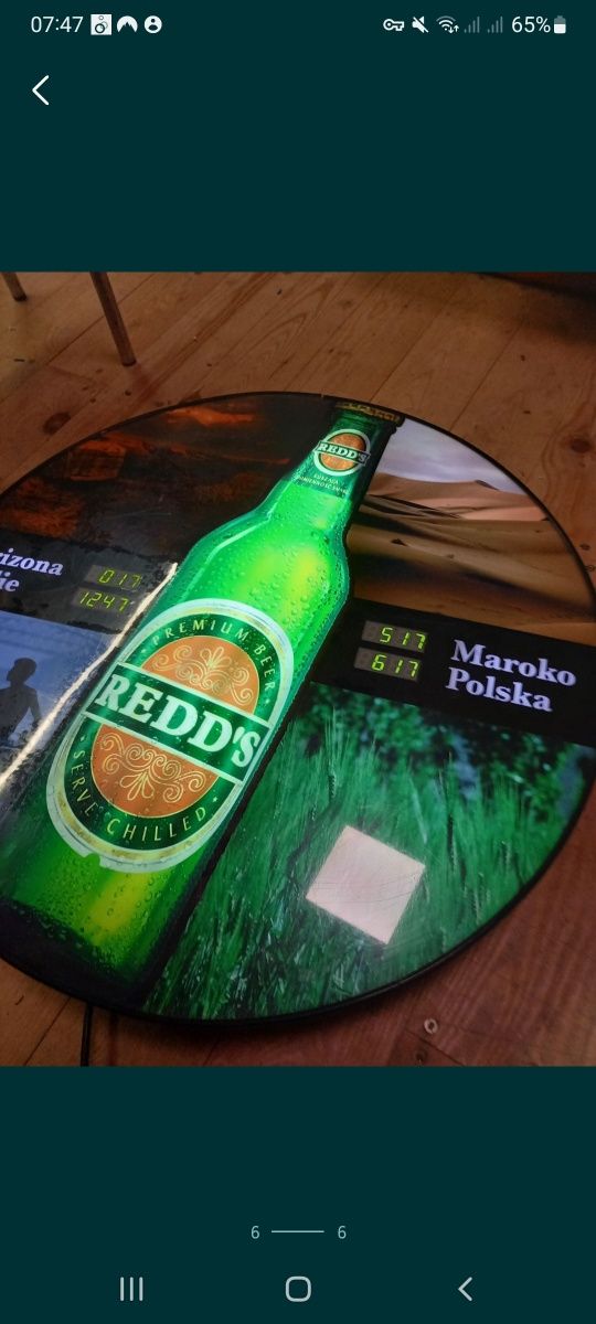 Plafon NEON zegar reklama piwa LED4tryby iluminacji pub garaż