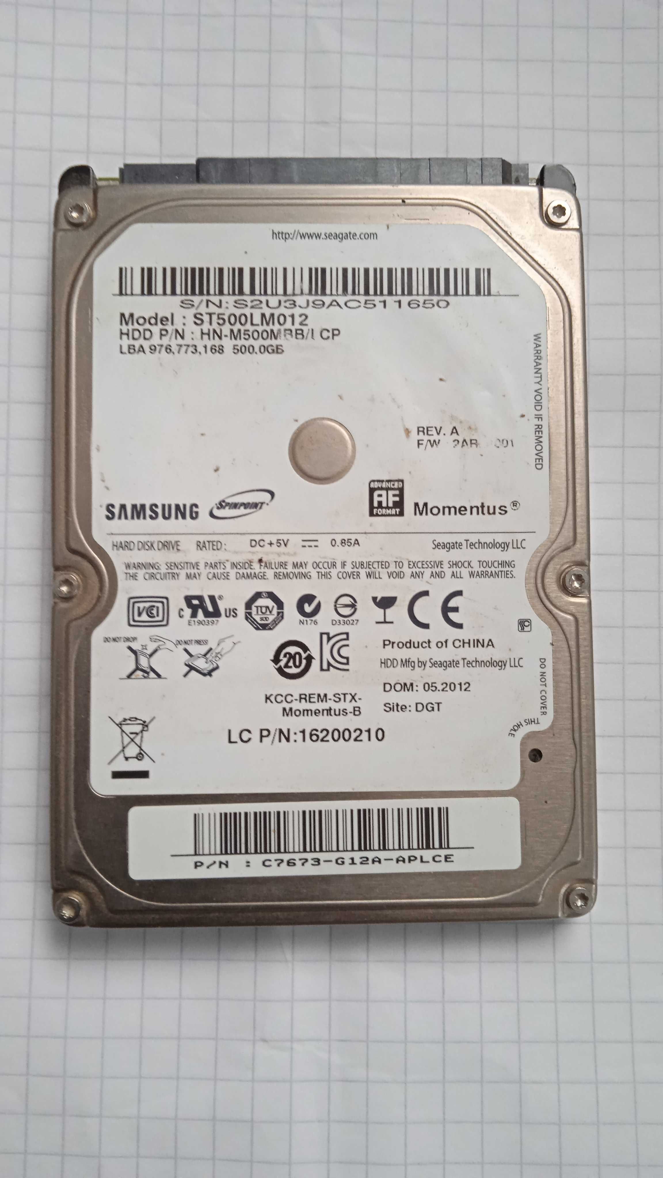 зовнішній накопичувач Жесткий диск 2.5" 500Gb Samsung ST500LM012