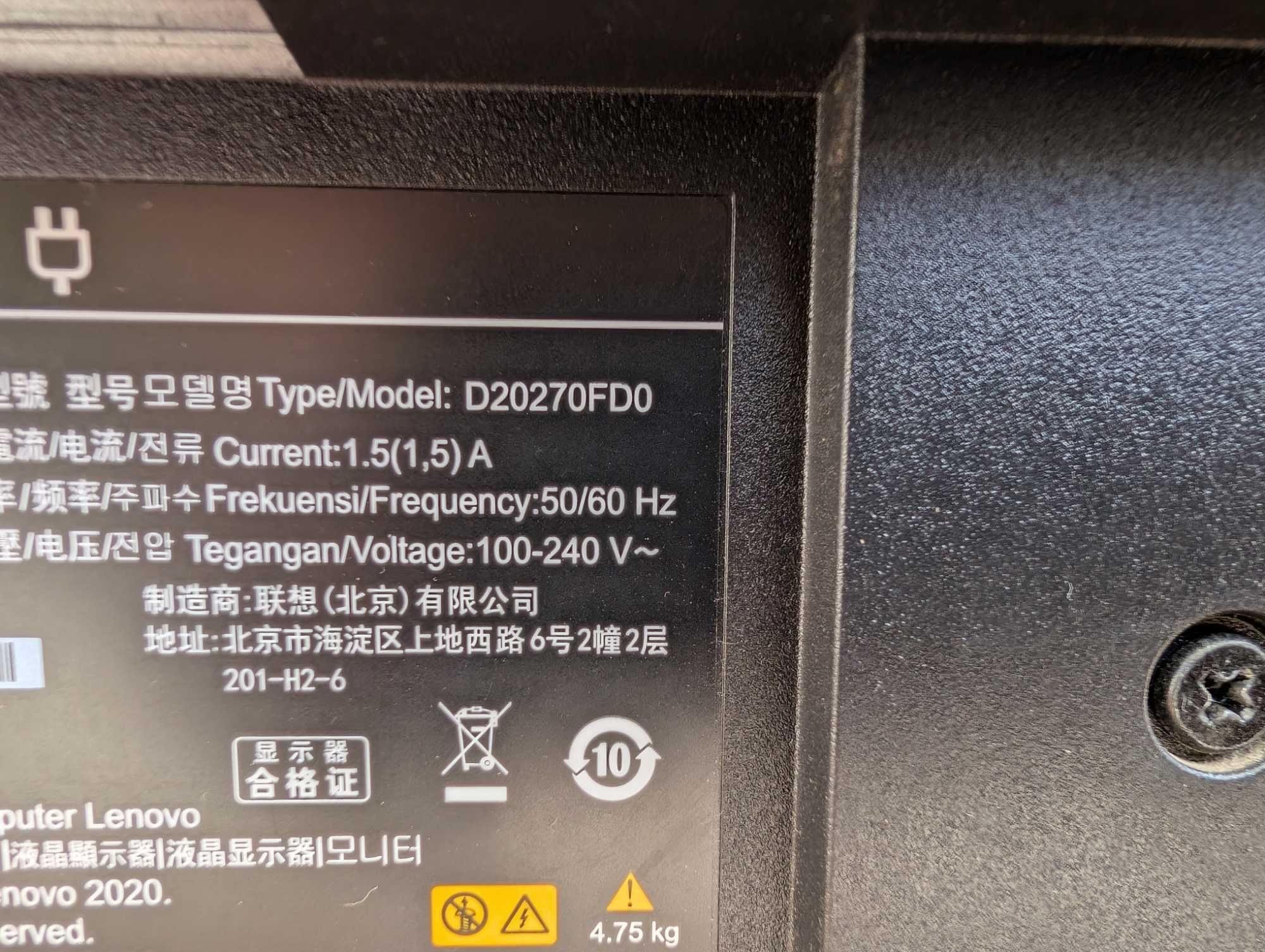 Monitor Lenovo 27" usado com garantia