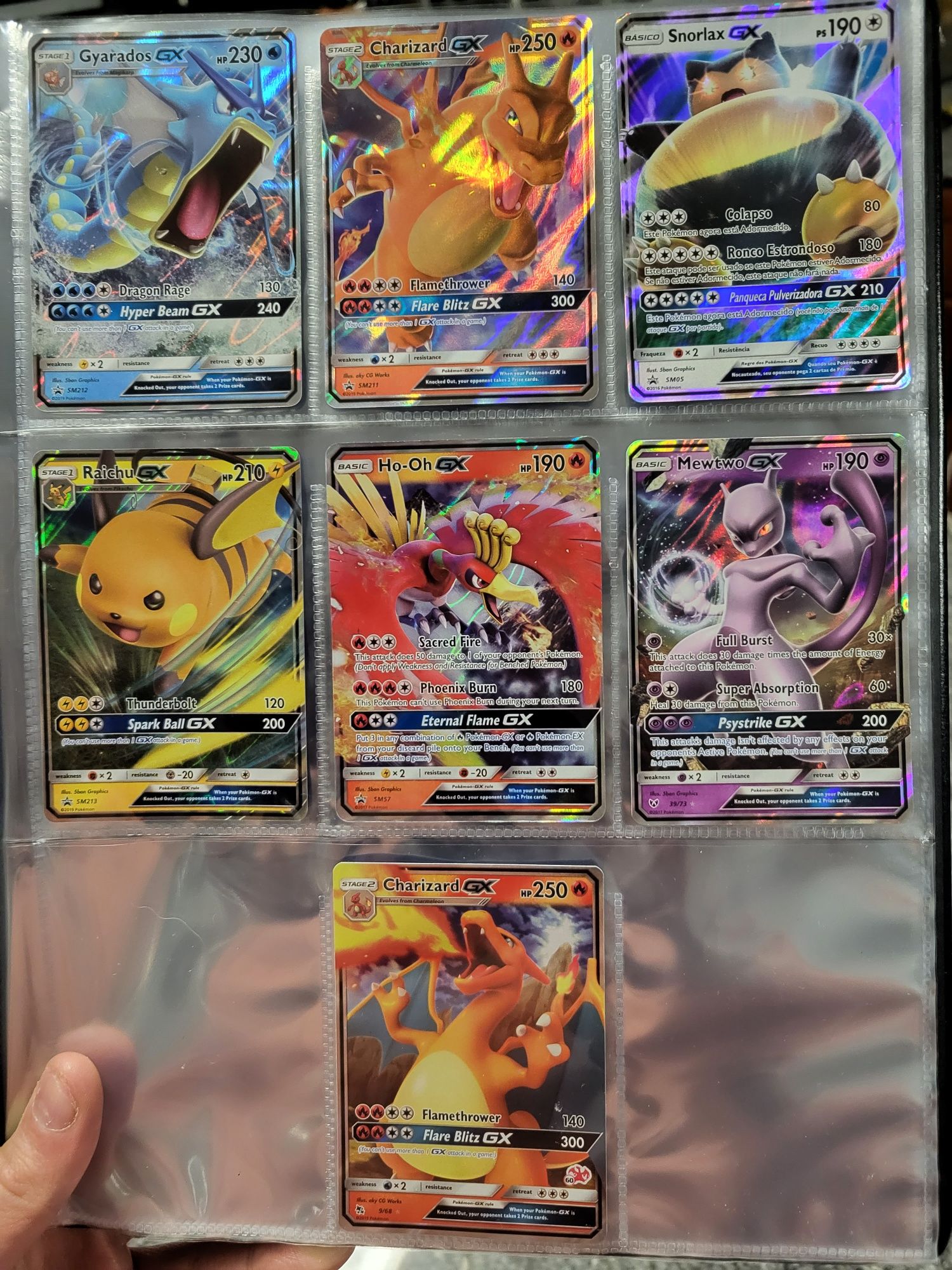 Cartas Pokemon Raras Originais GX Charizard Mewtwo