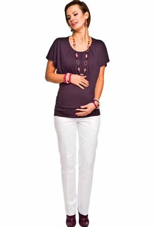 Spodnie ciążowe Treviso białe #XL