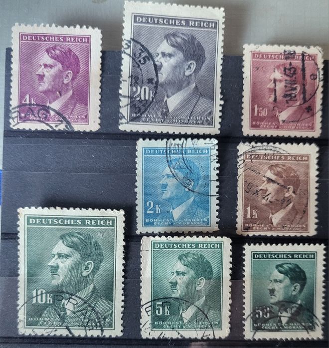 Znaczki pocztowe z 2WW Adolf Hitler 12 sztuk II Wojna Światowa