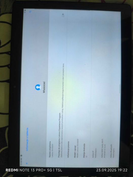 Tablet Lenovo tb-x505f