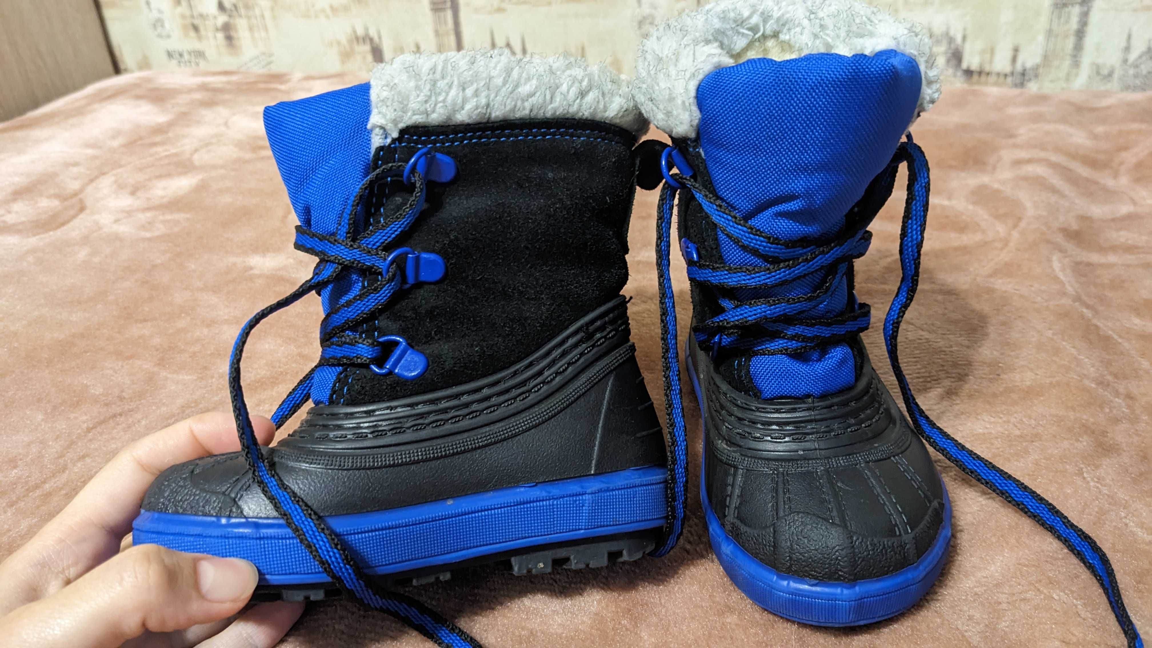 Ботинки demar размер 20-21, зимние сапожки demar, синие ботинки