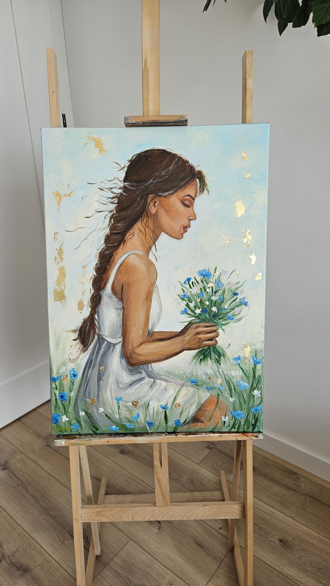 Obraz ręcznie malowany "Łąka" 70x50