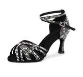 TINRYMX 35 damskie buty do tańca latynoskiego Rhinestone Tango Salsa P